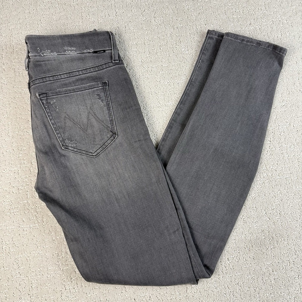 Mother The Looker Skinny Jeans Women 25 Gray Distressed Last Chance Saloon $238